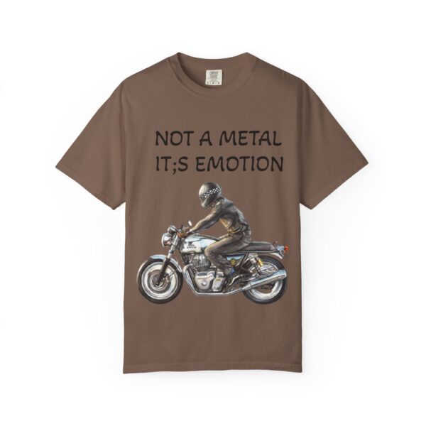 Men Garment-Dyed T-Shirt - "Not A Metal, It's Emotion" - Biker Tee