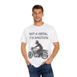 Men Garment-Dyed T-Shirt - "Not A Metal, It's Emotion" - Biker Tee