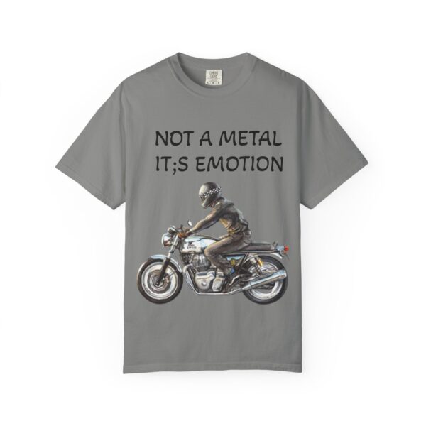 Men Garment-Dyed T-Shirt - "Not A Metal, It's Emotion" - Biker Tee