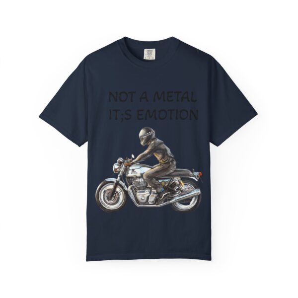 Men Garment-Dyed T-Shirt - "Not A Metal, It's Emotion" - Biker Tee