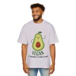 Vegan Kindness Oversized Tee, Relaxed Fit Shirt, Avocado Graphic Top, Eco-Friendly Fashion, Gift for Foodies