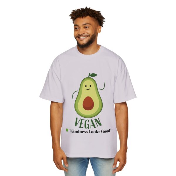 Vegan Kindness Oversized Tee, Relaxed Fit Shirt, Avocado Graphic Top, Eco-Friendly Fashion, Gift for Foodies