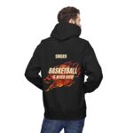 Basketball Is Never Over Hoodie — Fire Flame Back Graphic Pullover